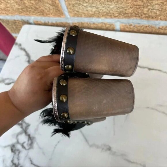 MOU HIGH HEEL WOOD CLOG SIZE 38/8 - Picture 7 of 11